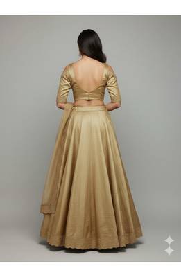 Classic Gold Lehenga choli set with Dupatta 2