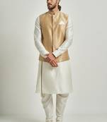 Golden dupion silk kurta set