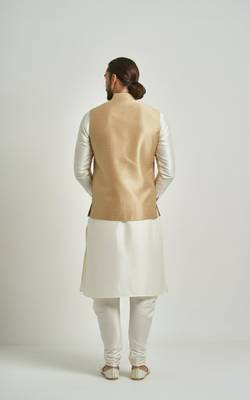 Golden dupion silk kurta set 2
