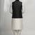 White-black dupion silk kurta set