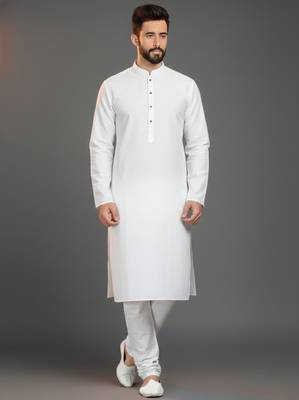 White cotton kurta set 1
