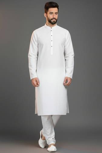 White cotton kurta set