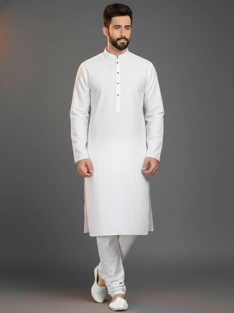 White cotton kurta set