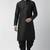 Black embroidered dupion silk kurta set