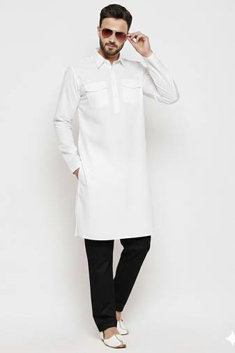 White cotton kurta set