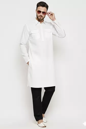 White cotton kurta set