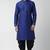 Royal blue embroidered dupion silk kurta set
