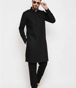 Black cotton kurta set