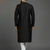 Black embroidered dupion silk kurta set