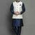 White-navy dupion silk kurta set