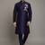 Navy embroidered dupion silk kurta set