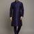Navy embroidered dupion silk kurta set