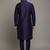 Navy embroidered dupion silk kurta set