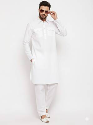 White cotton kurta set 1