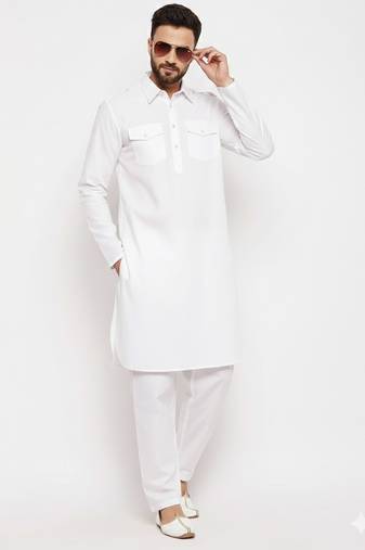 White cotton kurta set