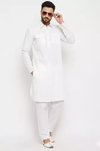 White cotton kurta set