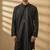 Black embroidered cotton kurta set