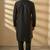 Black embroidered cotton kurta set