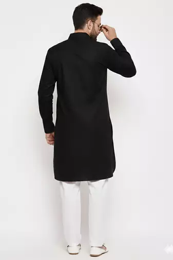 Black cotton kurta set