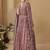 Onion pink chinon silk embroidered trendy wedding look stylish gown