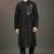 Black embroidered dupion silk kurta set