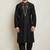 Black embroidered cotton kurta set