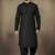 Black embroidered cotton kurta set