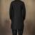 Black embroidered cotton kurta set