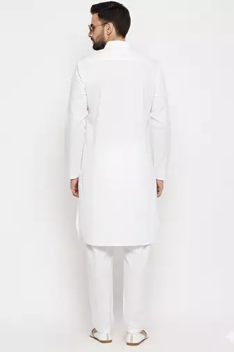 White cotton kurta set