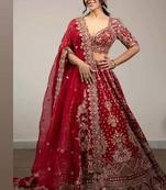Malai Satin Embroidery Lehenga Choli