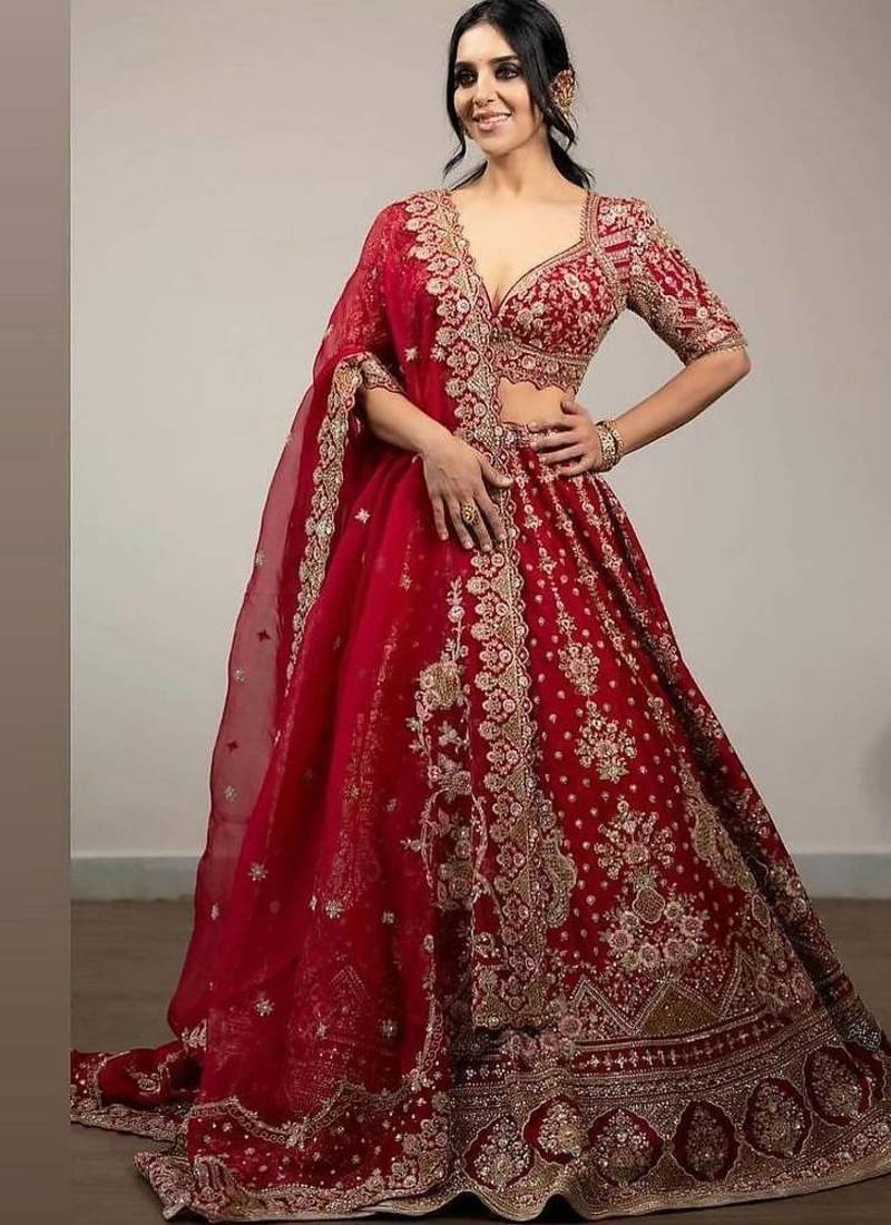 Malai Satin Embroidery Lehenga Choli
