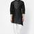 Black embroidered dupion silk kurta set