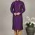 Purple embroidered dupion silk kurta set
