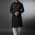 Black embroidered cotton kurta set