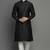 Black embroidered dupion silk kurta set