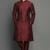 Maroon embroidered dupion silk kurta set