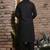 Black embroidered cotton kurta set
