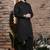 Black embroidered cotton kurta set