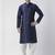 Navy embroidered dupion silk kurta set