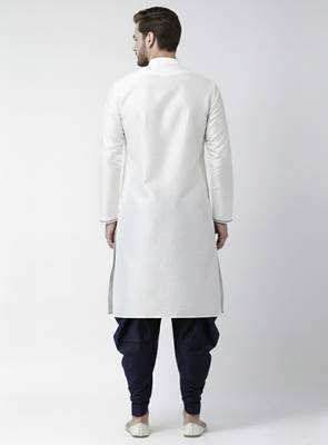 White embroidered dupion silk kurta set 2