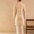 Beige embroidered tissue kurta