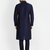 Navy embroidered dupion silk kurta set