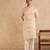 Beige embroidered tissue kurta