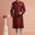 Maroon embroidered dupion silk kurta set