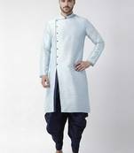 Light blue embroidered dupion silk kurta set