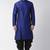Royal blue embroidered dupion silk kurta set