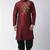 Maroon embroidered dupion silk kurta set