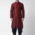 Maroon embroidered dupion silk kurta set