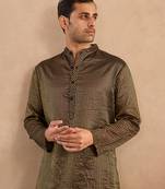 Black embroidered chanderi kurta