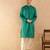 Green embroidered silk kurta